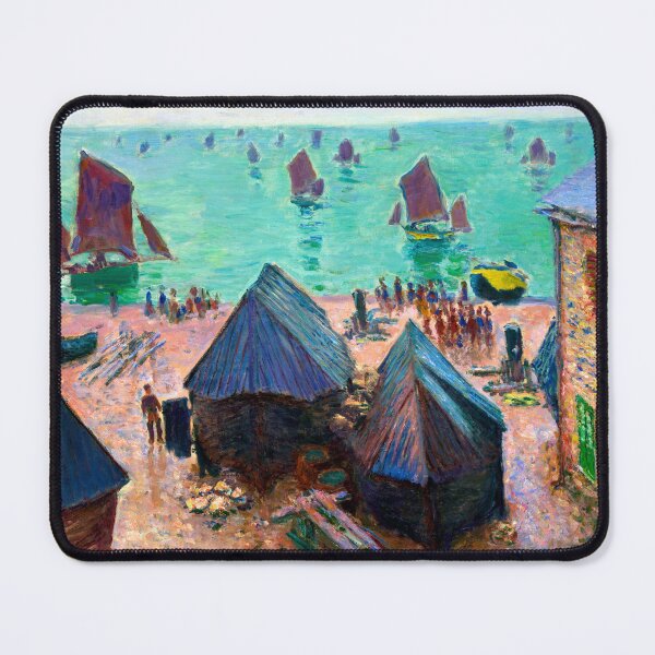 Item preview, People on Shore Watch Departure of Boats Étretat France 1885 Claude Monet designed and sold by RocketshipRetro.