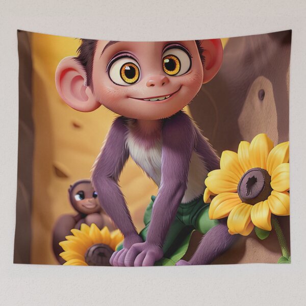 Item preview, Monkey Sunflower, nature, funny, cute, children, animal,  cheerful, fun,forest, designed and sold by Cyber Kids.