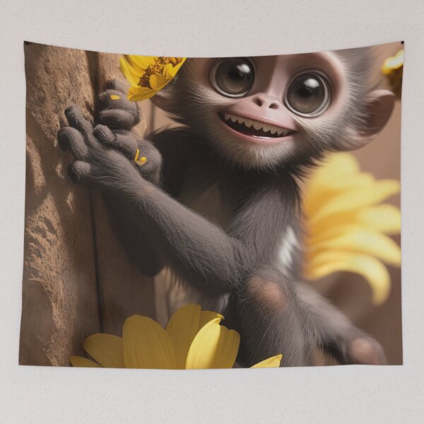 Item preview, Monkey Sunflower, nature, funny, cute, children, animal,  cheerful, fun,forest, designed and sold by Cyber Kids.