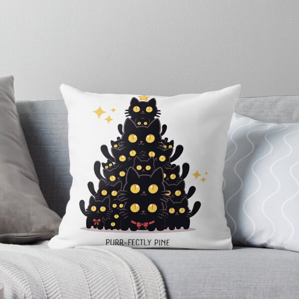 Item preview, Merry Christmas Tree Made of Cute Black Cats designed and sold by wearandpaper.