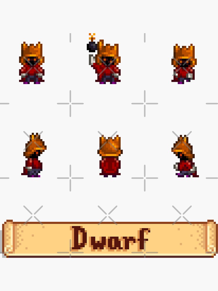 Stardew Valley Sprites - Dwarf&quot; Sticker for Sale by kathdvd 