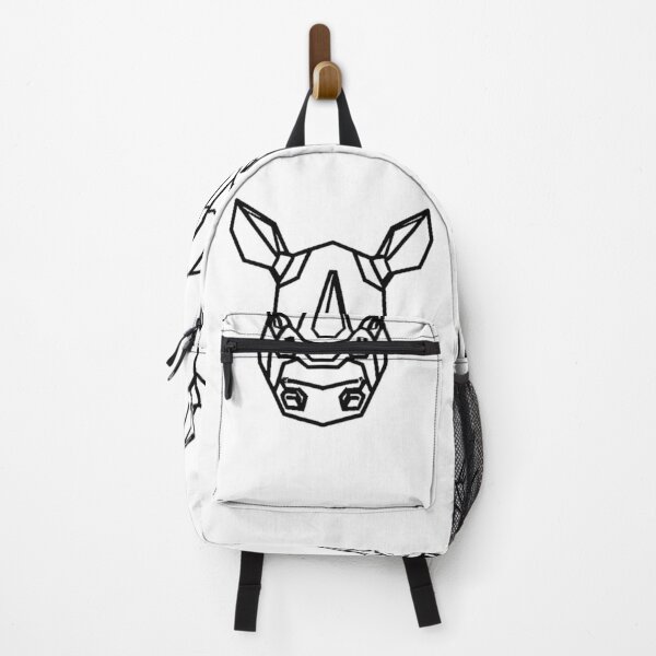 Item preview, logo rhinoceros head graphics drawing black and white black line work of art simplicity rhinoceros t-shirt, animal print dress, picture backpack designed and sold by gulka8.