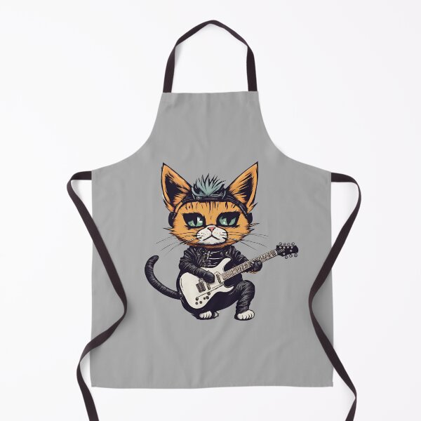 Item preview, CUTE GUITARIST CAT – rock cat - heavy metal cat - guitarist cat designed and sold by Musicians-world.