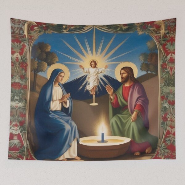 Item preview, Advent Christmas Mother of God, St. Joseph with baby Jesus  designed and sold by JaroDesign2023.