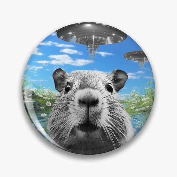 Item preview, Capybara Selfie with UFOs designed and sold by Master-Print.