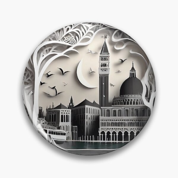 Artikelvorschau, Venice paper cut black and white entworfen und verkauft von Captain Szybki.