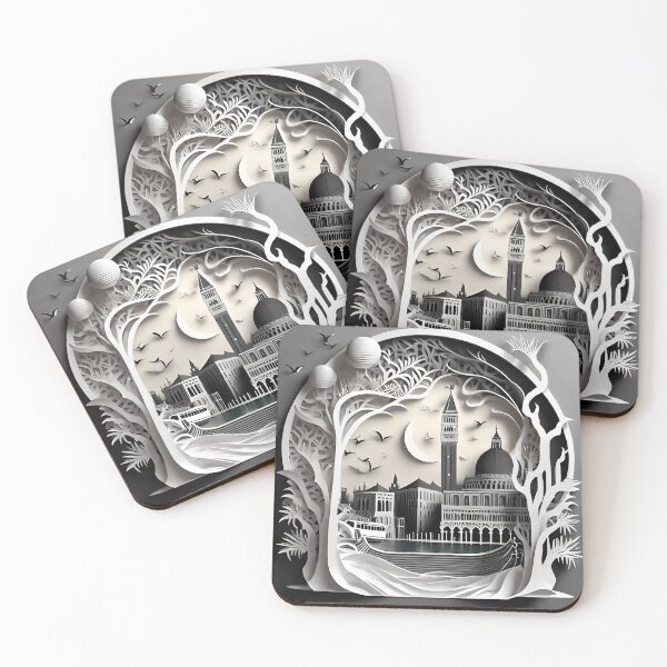 Artikelvorschau, Venice paper cut black and white entworfen und verkauft von Captain  Szybki.