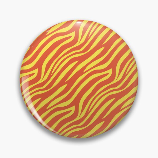 Item preview, Saffron Yellow Tangerine Orange Wavy Tribal Lines Flowing Tiger Stripes African Savannah Tropics Pattern designed and sold by PenguinForests.