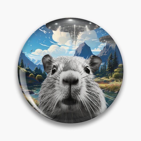 Item preview, Capybara Selfie with UFOs designed and sold by Master-Print.