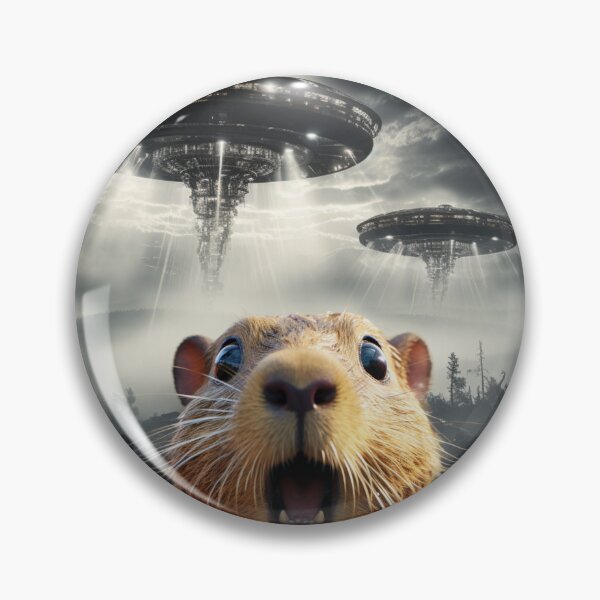 Item preview, Capybara Selfie with UFOs designed and sold by Master-Print.