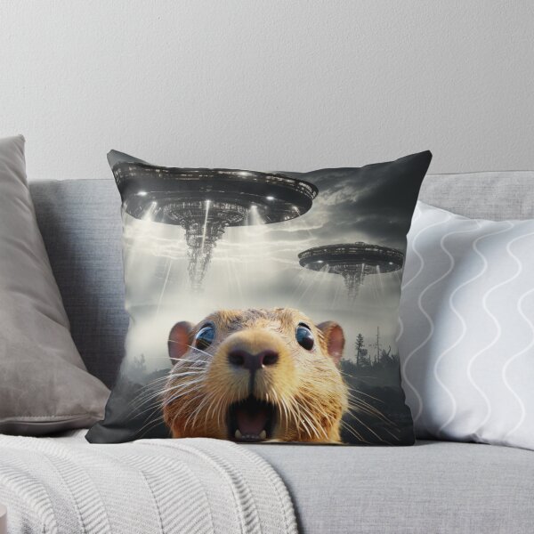 Item preview, Capybara Selfie with UFOs designed and sold by Master-Print.