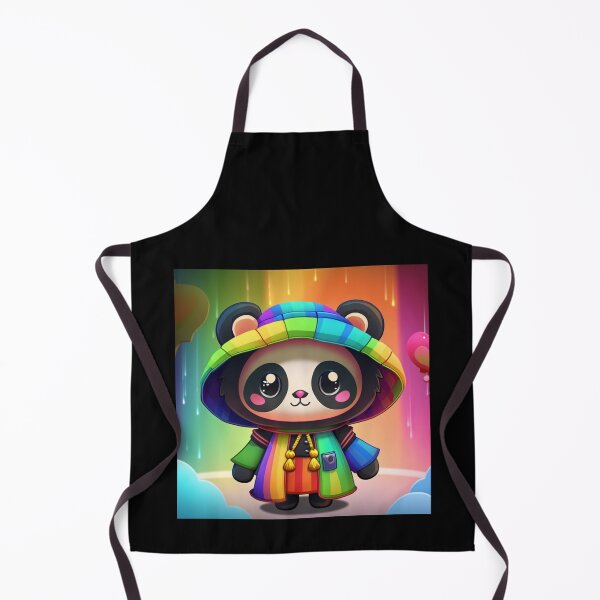 Item preview, Kawaii Chibi Panda in Rainbow Raincoat designed and sold by KawaiiArtStyle.