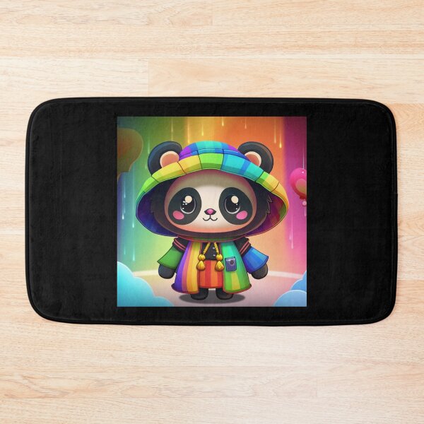 Item preview, Kawaii Chibi Panda in Rainbow Raincoat designed and sold by KawaiiArtStyle.