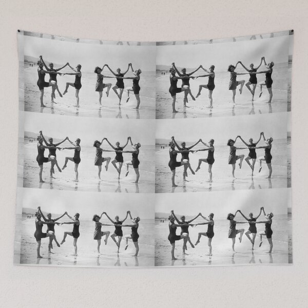 Item preview, 6 Women Dancing on a Beach, France 1922 Photograph designed and sold by RocketshipRetro.