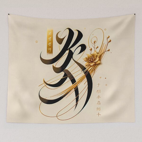 Item preview, Calligraphic Character - Golden Flourish | Stylish Strokes designed and sold by TriarArt.
