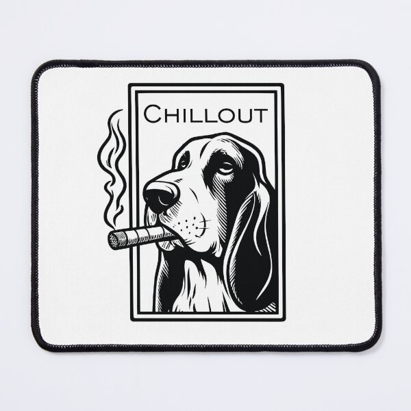 Item preview, Basset hound smoking a cigar designed and sold by hallucino.