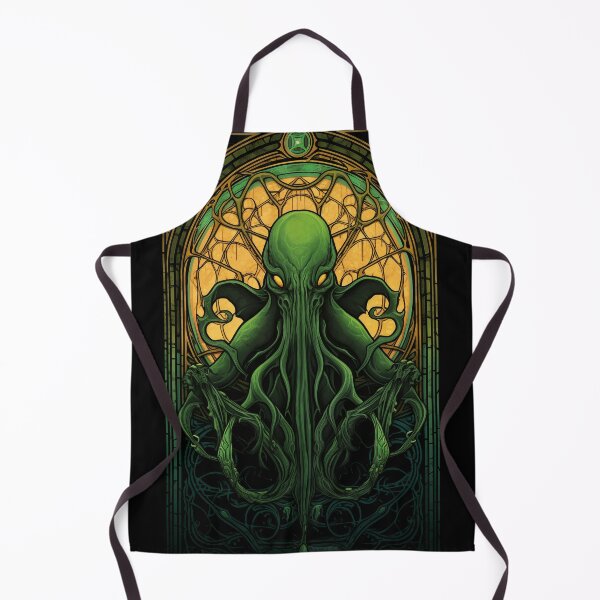Item preview, Cthulhu Rising Stained Glass Window Temple Church designed and sold by LastHighwayTees.