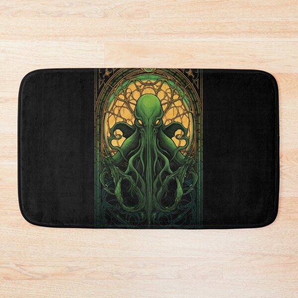 Item preview, Cthulhu Rising Stained Glass Window Temple Church designed and sold by LastHighwayTees.