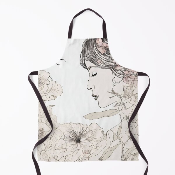 Item preview, Young woman in the sea of flowers designed and sold by kreativeadern.