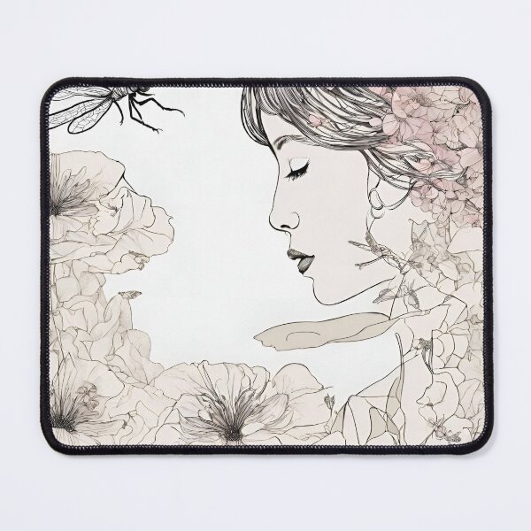 Item preview, Young woman in the sea of flowers designed and sold by kreativeadern.