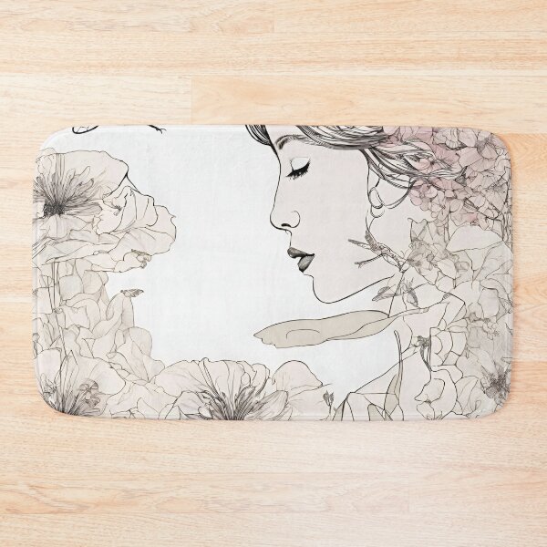 Item preview, Young woman in the sea of flowers designed and sold by kreativeadern.