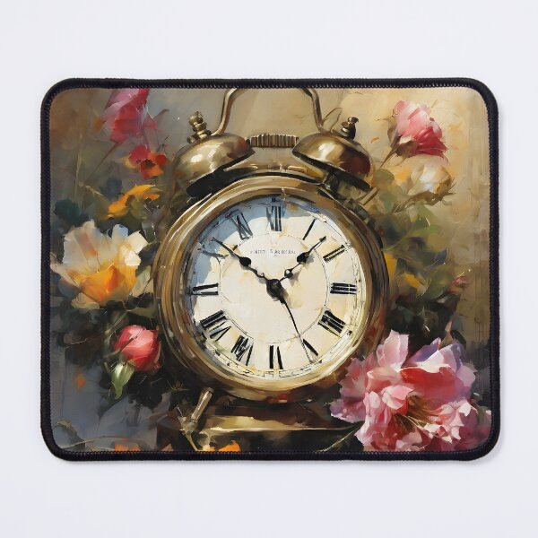 Item preview, Painting still life grandfather clock on the dresser surrounded with flowers designed and sold by Didier Junk.