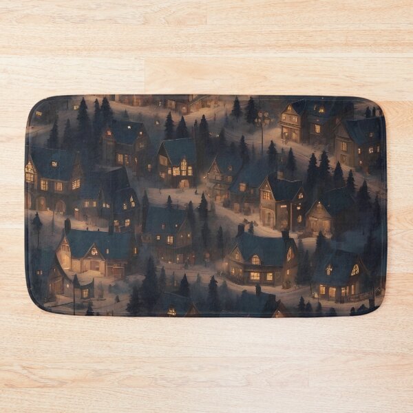 Item preview, Christmas scene, night town designed and sold by DevushkaStore.