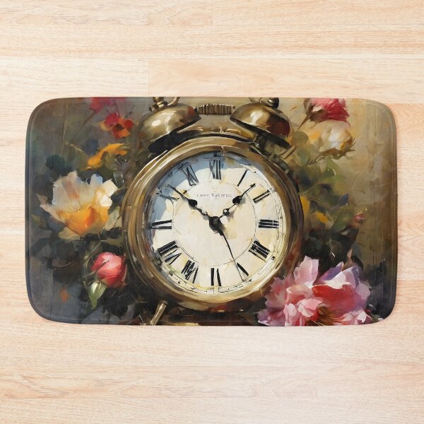 Item preview, Painting still life grandfather clock on the dresser surrounded with flowers designed and sold by Didier Junk.