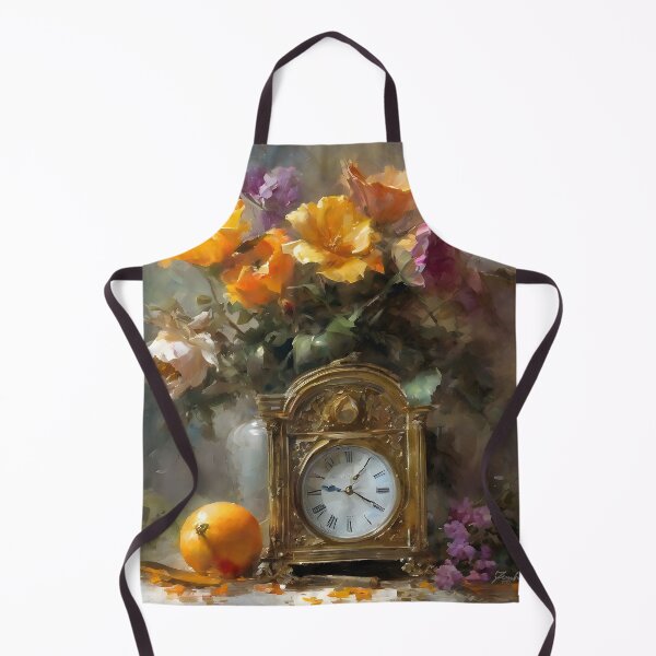 Item preview, Painting still life grandfather clock on the dresser surrounded with flowers designed and sold by Didier Junk.
