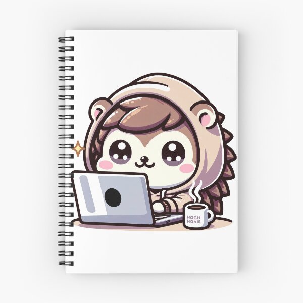 Item preview, Charming Kawaii Hedgehog Programmer - Ideal for Coding and Animal Aficionados designed and sold by PuffPuffPrint.