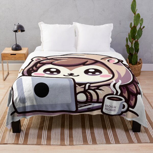 Item preview, Charming Kawaii Hedgehog Programmer - Ideal for Coding and Animal Aficionados designed and sold by PuffPuffPrint.