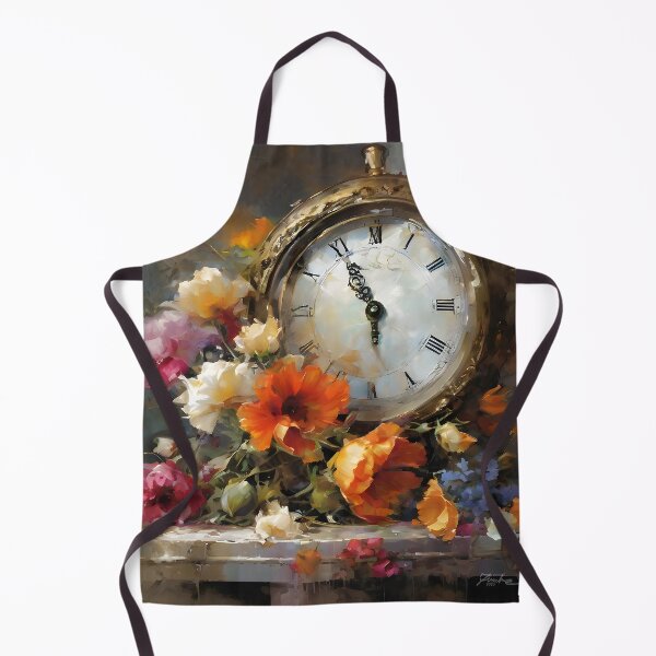 Item preview, Painting still life grandfather clock on the dresser surrounded with flowers designed and sold by Didier Junk.