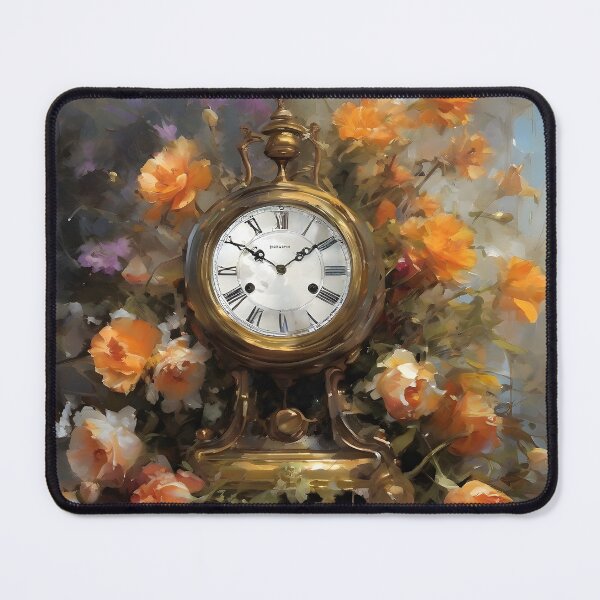 Item preview, Painting still life grandfather clock on the dresser surrounded with flowers designed and sold by Didier Junk.