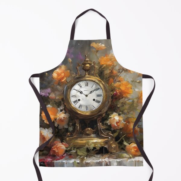 Item preview, Painting still life grandfather clock on the dresser surrounded with flowers designed and sold by Didier Junk.