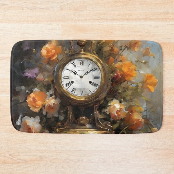 Item preview, Painting still life grandfather clock on the dresser surrounded with flowers designed and sold by Didier Junk.