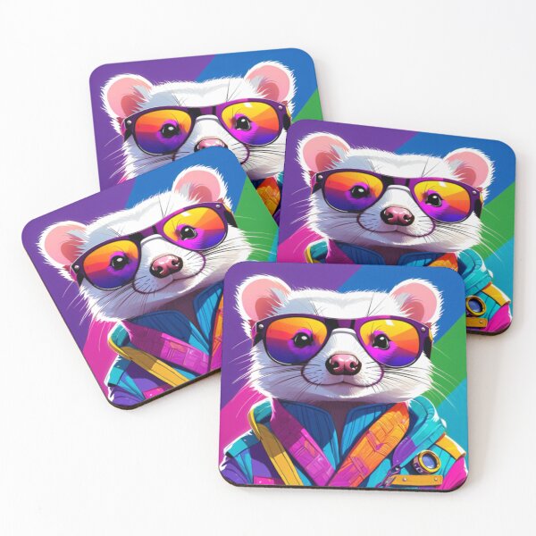 Item preview, Rainbow Sunglass Wearing Ferret designed and sold by GypsyGarou.