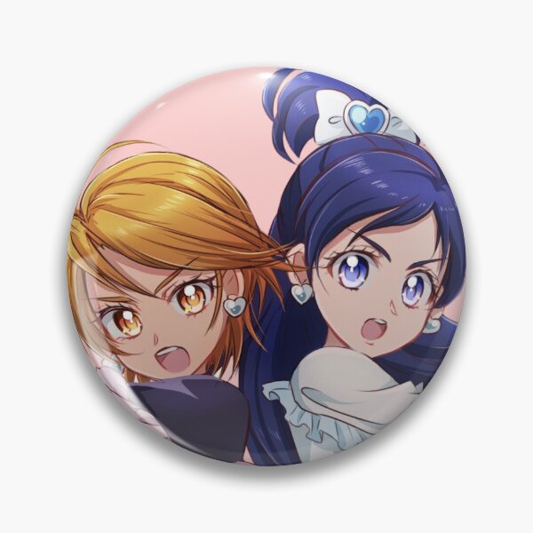 Vista previa del artículo con la obra « Futari wa Precure, Cure Black, Yukishiro Honoka, Misumi Nagisa, Cure White, Tomboy, Adorno para el cabello del corazón, Broche del corazón,», diseñado y vendido por AbominationShop.
