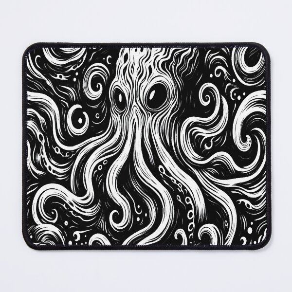 Item preview, Cosmic Octopus: Black and White Illustration designed and sold by Voidex.