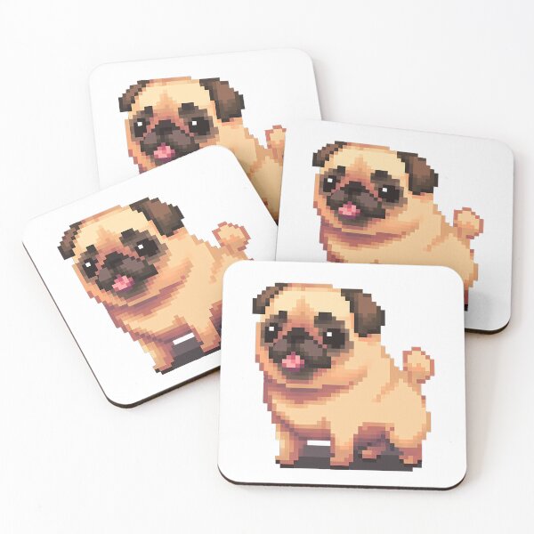Item preview, Cute Beige Pug puppy - Pixel art designed and sold by octoboobs.