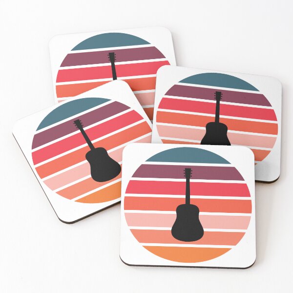 Item preview, Retro Sunset Acoustic Guitar Silhouette designed and sold by JPareDesign.