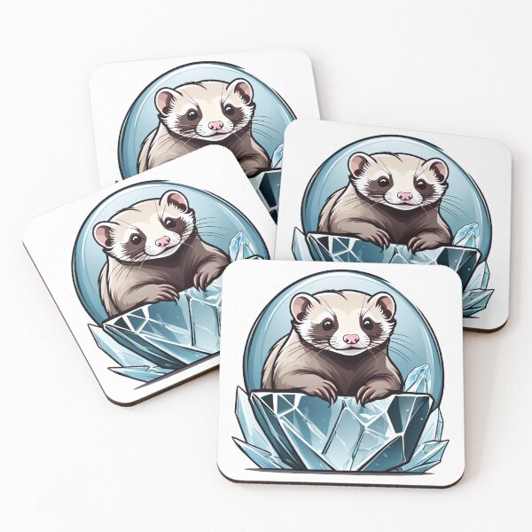 Item preview, Ice ferret: Crystal curator in a frosty wonderland designed and sold by MoonShroomPrint.