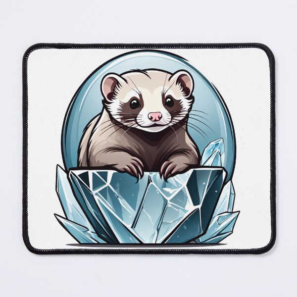 Item preview, Ice ferret: Crystal curator in a frosty wonderland designed and sold by MoonShroomPrint.