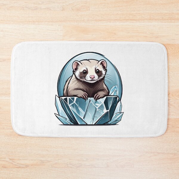 Item preview, Ice ferret: Crystal curator in a frosty wonderland designed and sold by MoonShroomPrint.