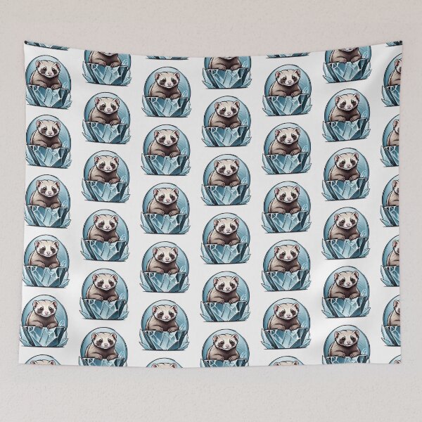 Item preview, Ice ferret: Crystal curator in a frosty wonderland designed and sold by MoonShroomPrint.