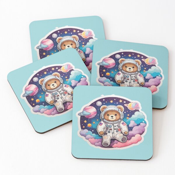 Item preview, Astronaut Bear Pastel Clouds, Stars, Planets, Space designed and sold by thecatcouch.