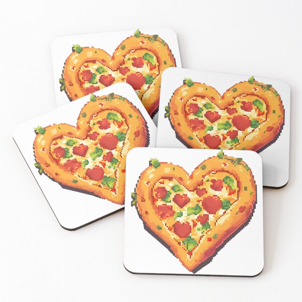 Item preview, Heart Shaped Stuffed Crust Pizza- Pixel art designed and sold by octoboobs.