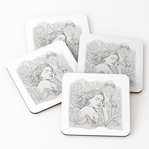 Item preview, Sleeping woman in the sea of leaves designed and sold by kreativeadern.