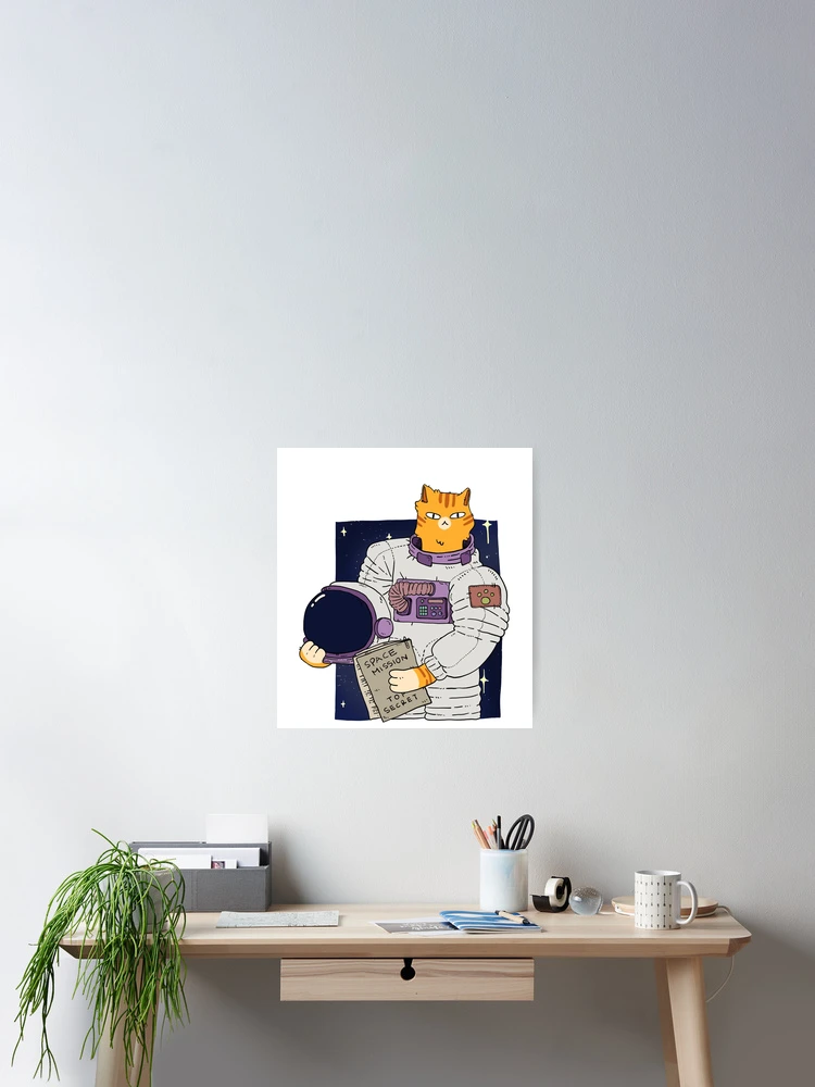 Thumbnail 2 of 3, Poster, Catstronaut designed and sold by Childish by Design.