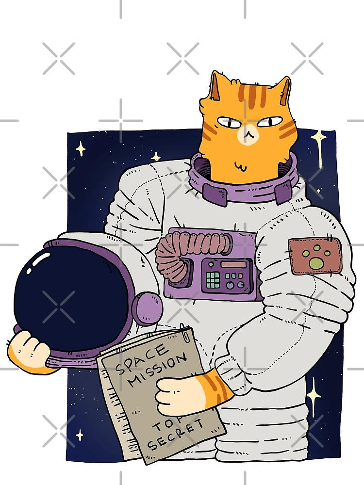 Thumbnail 3 of 3, Scarf, Catstronaut designed and sold by Childish by Design.