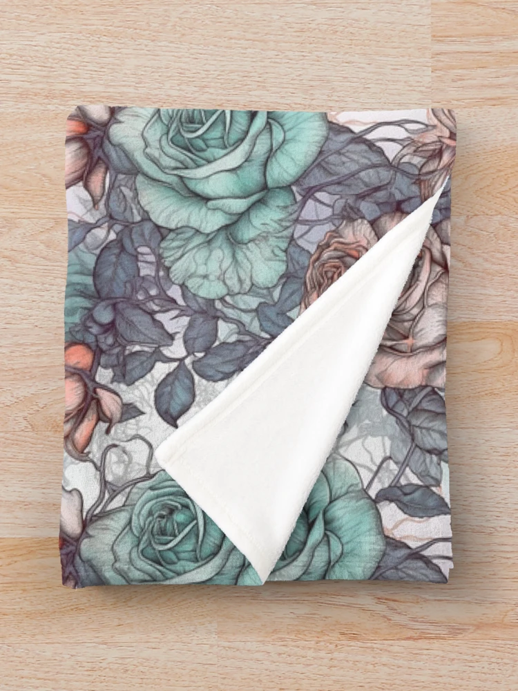 Thumbnail 3 of 6, Throw Blanket, Gothic Roses designed and sold by Fizzycat.